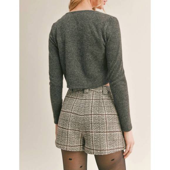 NEW SAGE THE LABEL city girl crop cardi in charcoal - Picture 2 of 3